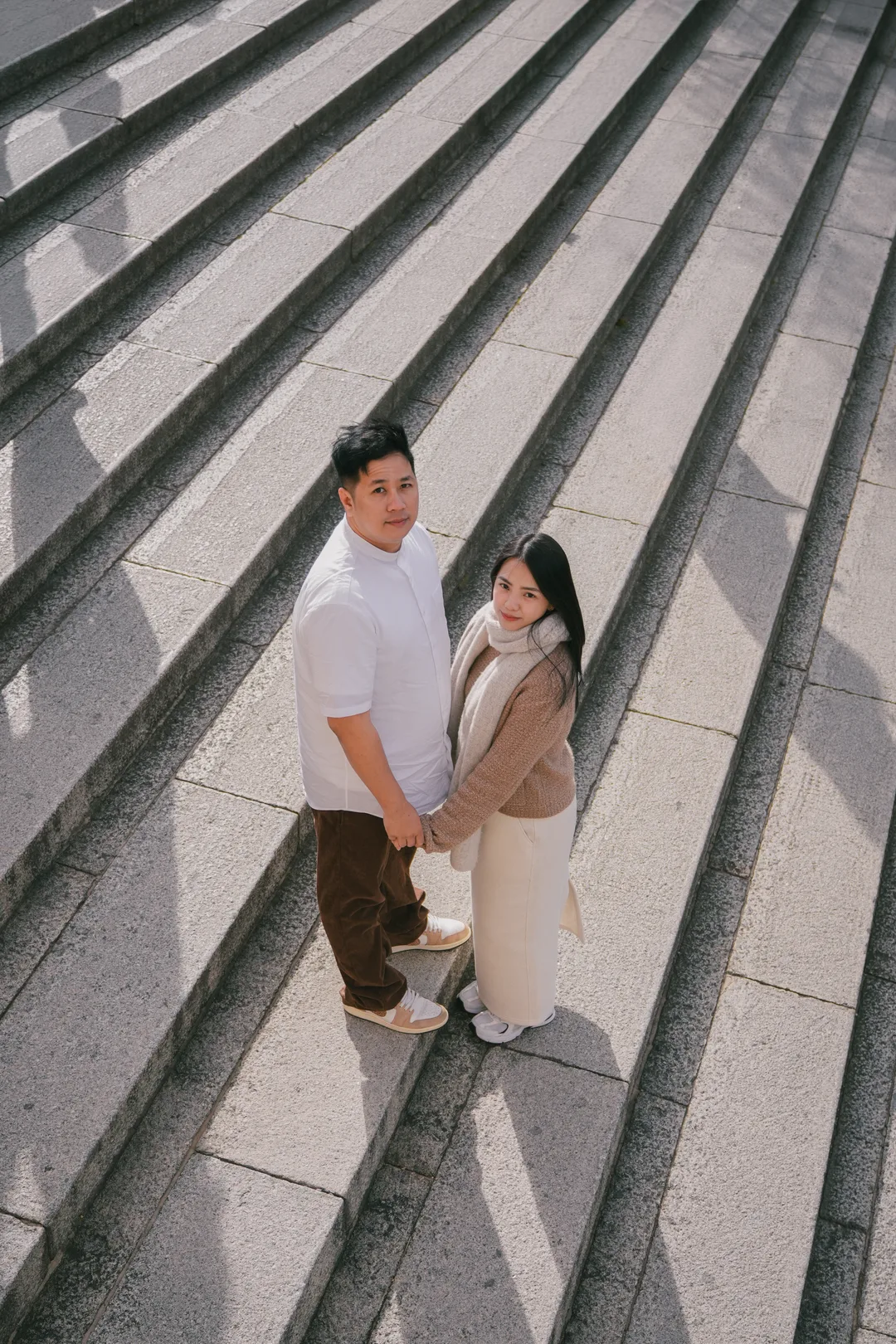 Standing together on the stone steps of Kiyomizu-dera